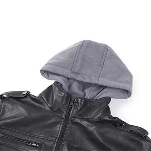 RTS Customized <b>Mens</b> Clothing Natural <b>Sheepskin</b> Winter Leather <b>Jackets</b> With Hooded Motorbike Leather <b>Jackets</b> For <b>Men</b> CP-MLJ-06 - Product Image 3