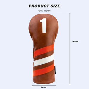 Housses de tête de club de golf en cuir imperméables, nouvelle collection 2026, légères, pour bois de fairway et hybrides, ensemble de housses de couleur unie - Product Image 2