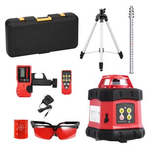 Livella Laser Rotante Autolivellante a 360 Gradi da 300m con Treppiede, Ricevitore, Telecomando e Scala - Trasmissione Laser Orizzontale a 360° - Product Image 1