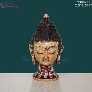 Juego de Estatuas de Cabeza de Buda Hechas a Mano en Resina |   Figura Espiritual Oriental para Decoración del Hogar y la Oficina |   Regalos y Artesanías de Feng Shui al por Mayor - Product Image 3