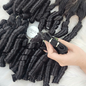 Cheveux humains vietnamiens 100% naturels, bouclés Fumi, couleur naturelle, 18 pouces, lots de mèches, produits capillaires naturels vietnamiens pour femmes noires - Product Image 1