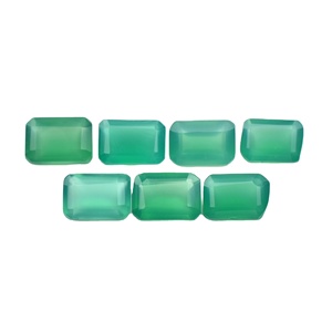 พลอยออนิกซ์สีเขียวธรรมชาติขนาด 5x7 มม. รูปทรงแปดเหลี่ยมเจียระไนแบบเหลี่ยมเพชรพลอย สำหรับทำเครื่องประดับ ขายส่งจำนวนมาก - Product Image 3