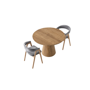 ARTERRA - Juego de Comedor Moderno de Lujo con Mesa Redonda de Madera de Teca y Sillas, Muebles Ecológicos para el Hogar, para Sala de Estar de Hotel - Product Image 3