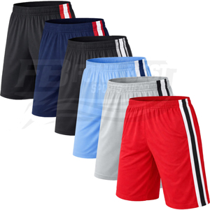 Shorts mi-longs décontractés pour hommes, couleur unie, en toile légère, respirants, taille élastique, poches, évacuation de la transpiration, pour le sport, la course à pied, la remise en forme - Product Image 5