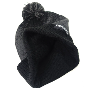 Unisex Black Beanie With <b>Pom</b> <b>Pom</b> Knitted Winter <b>Hat</b> Solid Color Casual Style 56-58CM Head Circumference Acrylic Material - Product Image 3