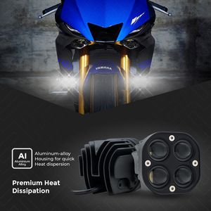 Phare antibrouillard LED compact Roadpower à 4 faisceaux pour une visibilité accrue sur les motos et véhicules, résistant à l'eau et à la poussière - Product Image 4