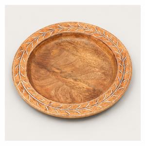 Plato de Madera de Acacia Hecho a Mano de Lujo al por Mayor, Plato Redondo Rústico de Madera para Bodas y Mesas de Restaurante - Product Image 6