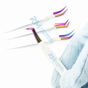 Pince à cils RMI en acier inoxydable multi-plasma, courbée à 90 degrés, pour volume et précision, outils d'extension - Product Image 5