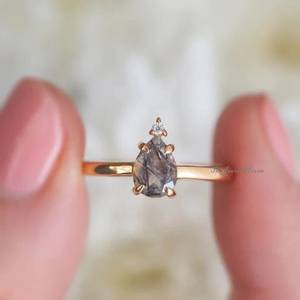 Natural Black Rutile <b>Ring</b> Pear Drop <b>Ring</b> 14K 925 Sterling <b>Silver</b> <b>Ring</b> Engagement <b>Ring</b> <b>Solitaire</b> <b>Ring</b> Promise <b>Ring</b> Women Gift - Product Image 1