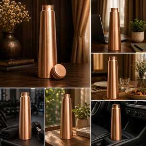 MSR Overseas Hand-made Pure Copper <b>Water</b> <b>Bottle</b> 1000ml Leakproof Reusable Slim Grip Eco Friendly Hydration Classic Design - Product Image 4