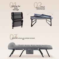 Lit de camping pliable portable pour l'intérieur et l'extérieur, inclinable, 6 niveaux de hauteur réglable, lit de camping pliable pour adultes