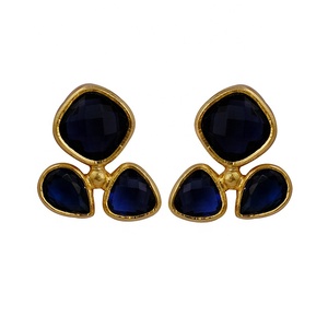 Ensemble de pinces de serrage en quartz citrine, élégant et fait à la main, boucles d'oreilles à la mode, fourniture de bijoux en vrac de fiançailles - Product Image 3