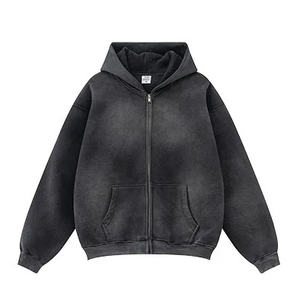 Men's <b>Zipper</b>-Up Hoodie 100% Cotton Heavyweight 330-650g Custom Printed/Embroidered Logo Winter Oversize Loose Fit Sweatshirt - Product Image 2