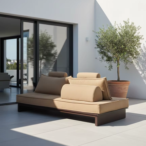 Canapé d'extérieur Maru 2 places en teck massif pour jardin et salon, qualité export premium - Product Image 3