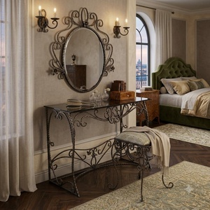 Tocador Victoriano de Hierro Forjado a Mano, Estilo Vintage, Escritorio de Metal Personalizado para Sala de Estar, Muebles KHP - Product Image 4