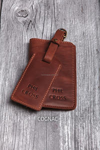 Cartera de pasaporte personalizada para hombre, Funda de cuero genuino y conjunto de etiquetas de equipaje, de tipo billetera de cuero genuino para hombre, de la marca de la moda - Product Image 2