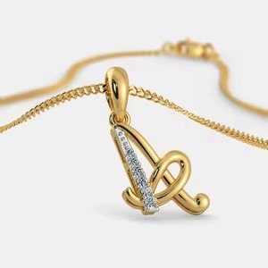 New "A" shape Yellow Gold Letter Pendant 14K/18K Gold Plated Wedding Birthday Party Anniversary Special Personalized Elegance - Product Image 4