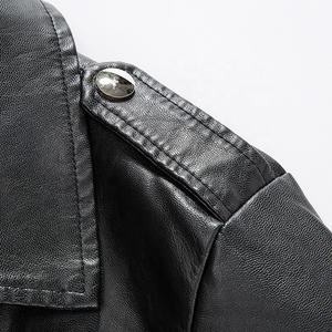 Men's Genuine Leather Waterproof Breathable <b>Quilted</b> Winter Jacket Fleece Lined Thicken Oversized Motorcycle Coat - Product Image 5