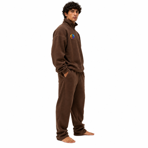 Traje de lana extragrande para hombre con tejido grueso, corte holgado, tacto suave y calor acogedor para estar en casa o viajar. - Product Image 2