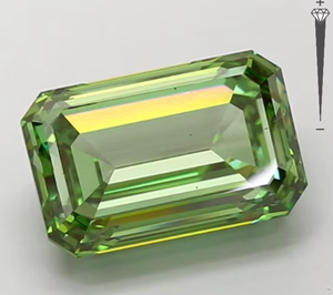 Diamant CVD cultivé en laboratoire, certifié IGI, 5,03 carats, taille émeraude, couleur vert vif fantaisie, clarté VS2, LG 743560385 ROYAL GEMS - Product Image 1