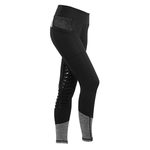 Women High Waist Printed Knitted Leggings Mesh Panel Cutout Design Ankle Length Breathable Color Blocking Horse Riding Pants - Product Image 5