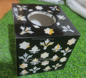 Caja de pañuelos de resina hecha a mano personalizable cubre opciones de color y tamaño a granel decoración de baño sin costuras embalaje de cartón - Product Image 4