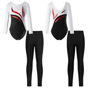 Traje de Baile de Salón para Niñas de 6 a 16 Años, Leotardo Ajustado con Leggings para Patinaje Artístico, Gimnasia y Danza - Product Image 2