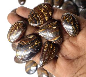 2025 cabujones de ojo de tigre de hierro Natural piedras preciosas sueltas tamaño de la mezcla fabricación de joyas piedras preciosas de ojo de tigre lote Jaipur venta a granel para - Product Image 1
