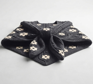 Poncho cape châle tricoté effet cachemire, chaud, à motif écossais, pour femme, en acrylique, style pull cardigan, châles et écharpes - Product Image 2
