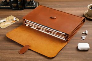 CUSTOM Leather Presentation Folder Brown Opaque Document <b>Holder</b> From Rajasthan for Men Women - Product Image 2