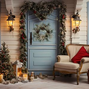 Corona Navideña de 20 Pulgadas con Luces Cálidas, Decoración para Puerta, Guirnalda Festiva para Entrada - Product Image 4