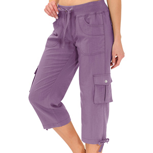 Pantalon Capri pour femme de haute qualité avec taille à cordon, tissu léger et respirant, pantalon cargo d'été avec poche, léger - Product Image 4