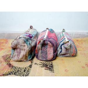 Wholesale 100% kantha Tassel Zipper Pouch 3-Piece Quilted Vintage Large Eco-Friendly Portable Women's Cosmetic Organizer Bag Set - Product Image 2