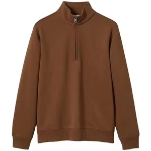 Sudadera de alta calidad para hombre con cuello de cremallera de un cuarto, estilo deportivo, con media cremallera, tipo jersey con capucha. - Product Image 1