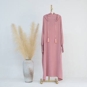 Vestido Abaya Largo <span class=keywords><strong>de</strong></span> Color Sólido, Estilo Árabe <span class=keywords><strong>de</strong></span> Oriente Medio, para <span class=keywords><strong>Mujer</strong></span> Musulmana, Traje <span class=keywords><strong>de</strong></span> Oración para Ramadán. 1 Artículo en Venta - Product Image 1
