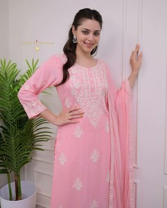 Mode pakistanaise fabriquée à la main nouveauté Hit Designer traditionnel 3 pièces Salwar Kameez à faible taux - Product Image 3