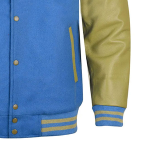 High Quality Custom Men's Varsity <b>Jacket</b> Stand Collar Letterman Style Wool Sleeves Direct Manufacturer <b>Winter</b> Cartoon Front - Product Image 3