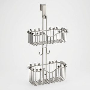 Organizador de Ducha de Acero Cepillado Hecho a Mano de 26 cm con Remate de Bola Kavach, Sin Tapas de Plástico, Decoración para Hogar/Hotel - Product Image 1