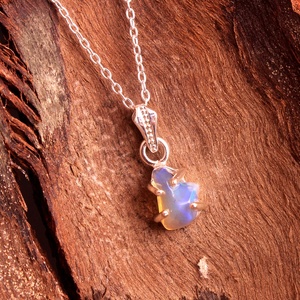 Christmas Special Ethiopian <b>Opal</b> Gemstone Rough <b>Pendant</b> 925 Sterling Silver Handmade Jewelry Silver Charm <b>Pendant</b> Gift for Her - Product Image 3