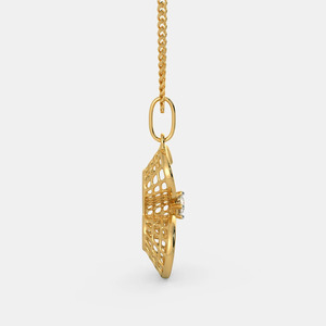 สร้อยคอจี้เพชรปลูกต้นสีเหลืองทอง - Product Image 4