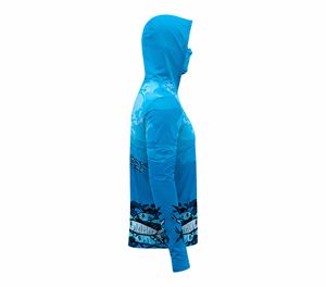 Sudadera de Pesca para Hombre con Protección Solar UPF 50, Manga Larga, Estampado por Sublimación, Anti-UV, Diseño de Peces Azules, Ropa para Exteriores - Product Image 4