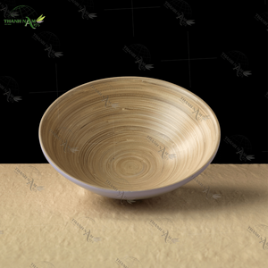 Bol classique en bambou léger, personnalisable, jetable et écologique D25xH8.5cm pour usage domestique et fêtes - Product Image 6