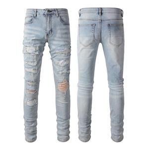 Pantalon noir tendance streetwear, fabrication OEM, vente en gros, jean baggy à jambes larges pour hommes, sur mesure - Product Image 5