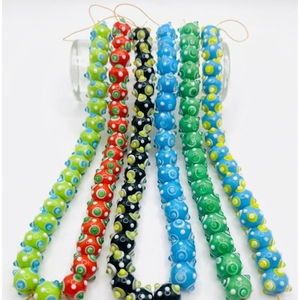 Handmade Lampwork Glass Beads 12mm Multicolor | Artisan Glass Spacer Beads Jewelry Making <b>Bracelets</b> Earrings Necklaces Crafts - Product Image 1