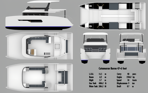 UBI 14540 Customized Fiberglass Cruising 14.5m Yacht 40 PAX High-Speed Sport Outboard Engine 300HP Fishing Patrol Leisure Boat - Product Image 6