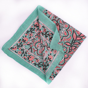 Pañuelo Cuadrado de Algodón con Estampado Artesanal Estilo Bohemio Vintage, Teñido Natural, Multifuncional para Cabeza y Cuello, Estilo Vaquero - Product Image 4