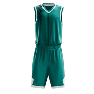 Conjunto de Camiseta de Baloncesto sin Mangas con Cuello en V para Hombre, Diseño a Rayas de Poliéster que Absorbe la Humedad, Pantalones Cortos con Cintura Elástica - Product Image 3
