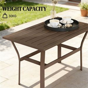 Tavolo da Pranzo Rettangolare Marrone per Terrazza e Giardino - Solo Tavolo - Product Image 3