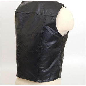 Gilet en cuir premium pour homme, sans manches, décontracté, style motard vintage, vêtement d'extérieur en cuir souple et confortable - Product Image 2
