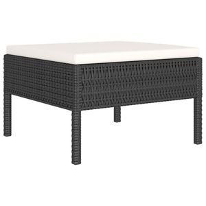 Set da salotto in 4 pezzi in Poly Rattan nero con cuscini per mobili da esterno - Product Image 4